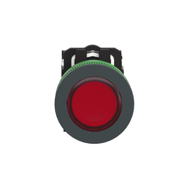 شنايدر XB5FW34B5 هارموني | زر ضغط مضيء، Harmony XB5، مضاد للميكروبات، بلاستيك، أحمر، 30 مم، LED عالمي، 1NO + 1NC، 24V AC DC