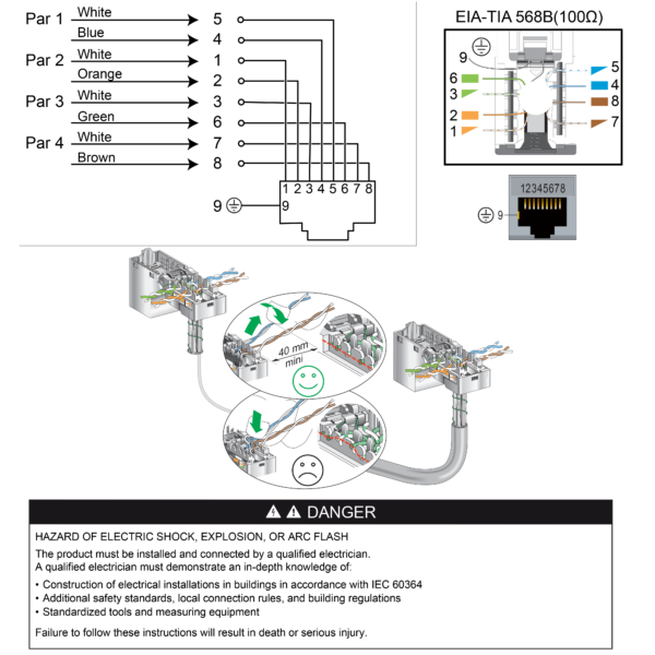 ⁦MGU3.416.18 | Unica - 1 مقبس RJ45 (S-One) - 1 م - Cat.6, S/FTP - أبيض⁩ - الصورة ⁦2⁩