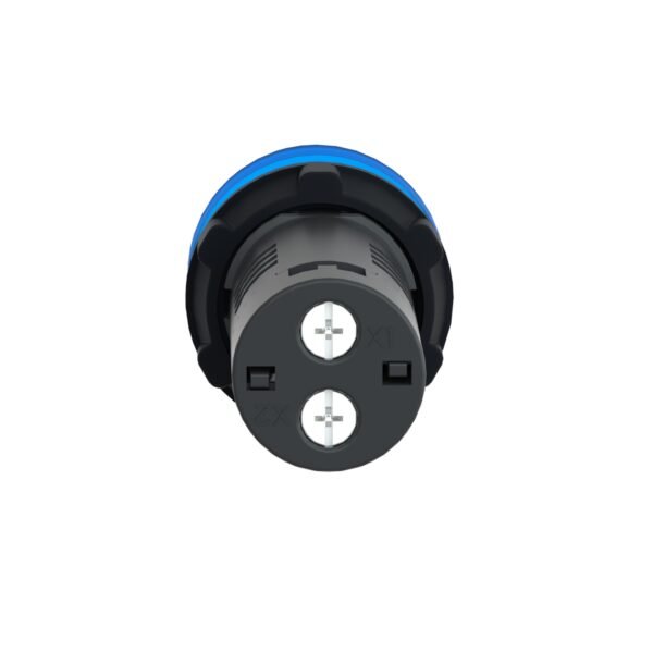 ⁦شنايدر XA2EVF6LC | ضوء تجريبي متجانس، Easy Harmony XA2E، بلاستيك، أزرق، 22 مم، LED متكامل، أطراف تثبيت لولبية، 110 فولت تيار متردد، تيار مستمر، مضاد للتداخل⁩ - الصورة ⁦3⁩