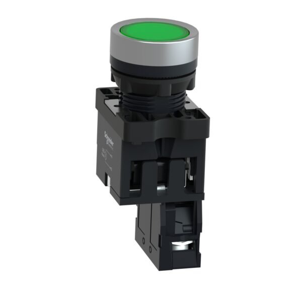 ⁦شنايدر XA2EW33B1 هارموني | زر ضغط كامل للإضاءة باللون الأخضر - Ø22 - تدفق - 24V AC/DC - 1NO⁩ - الصورة ⁦2⁩