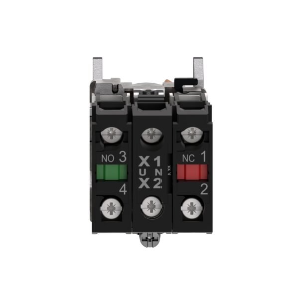 ⁦شنايدر XB4BK125B5 هارموني | مفتاح محدد مضيء، معدني، برتقالي، Ø22، وضعين، ثابت، 24 فولت تيار متردد/تيار مستمر، 1 NO + 1 NC⁩ - الصورة ⁦7⁩
