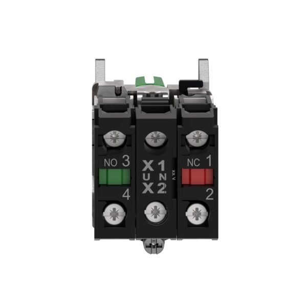 ⁦شنايدر XB4BK133M5 هارموني | مفتاح محدد مضيء، معدني، أخضر، Ø22، 3 أوضاع، ثابت، 230...240 فولت تيار متردد، 1 NO + 1 NC⁩ - الصورة ⁦5⁩