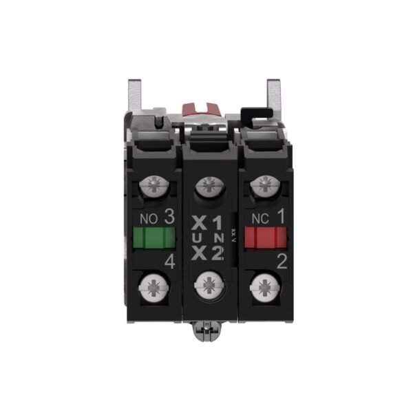 ⁦شنايدر XB4BK134B5 | مفتاح محدد مضاء، معدني، أحمر، Ø22، 3 أوضاع، ثابت، 24 فولت تيار متردد/تيار مستمر، 1 NO + 1 NC⁩ - الصورة ⁦5⁩