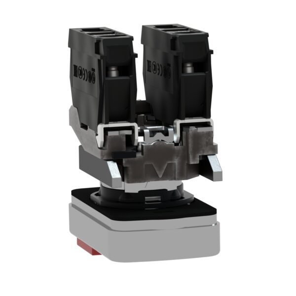 ⁦شنايدر XB4BL73415 | زر ضغط مزدوج الرأس، معدني، Ø22، 1 أخضر متدرج يحمل علامة I + 1 بارز أحمر يحمل علامة O، 1 NO + 1 NC⁩ - الصورة ⁦7⁩