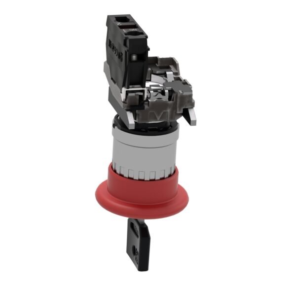 ⁦شنايدر XB4BS9442 هارموني | إيقاف التشغيل في حالات الطوارئ، معدن، فطر أحمر Ø40، Ø22، تحرير مفتاح قفل الزناد، 1 NC⁩ - الصورة ⁦2⁩