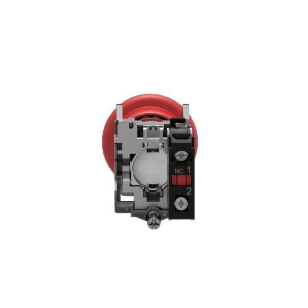 ⁦شنايدر XB4BS9442 هارموني | إيقاف التشغيل في حالات الطوارئ، معدن، فطر أحمر Ø40، Ø22، تحرير مفتاح قفل الزناد، 1 NC⁩ - الصورة ⁦4⁩