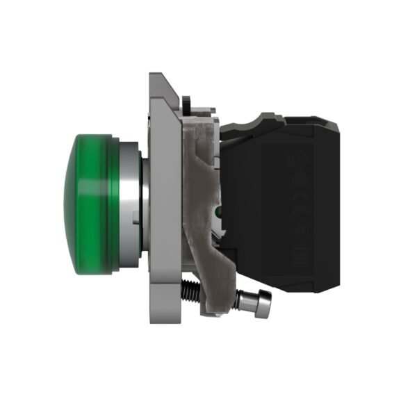 ⁦شنايدر XB4BVB3 | ضوء إرشادي، معدني، أخضر، Ø22، عدسة عادية مع LED مدمج، 24 فولت تيار متردد/تيار مستمر⁩ - الصورة ⁦5⁩