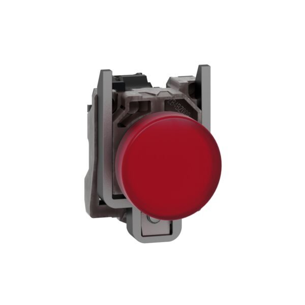 ⁦شنايدر XB4BVB4 هارموني | ضوء إرشادي، معدني، أحمر، Ø22، عدسة عادية مع LED مدمج، 24 فولت تيار متردد/تيار مستمر⁩ - الصورة ⁦3⁩