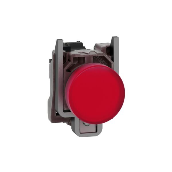 ⁦شنايدر XB4BVG4 | ضوء دليلي، معدني، أحمر، Ø22، عدسة عادية مزودة بمصباح LED مدمج، 110...120 فولت تيار متردد⁩ - الصورة ⁦5⁩