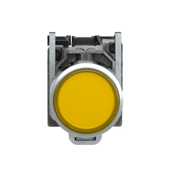 ⁦شنايدر XB4BW3565 | زر ضغط مضيء، معدني، متساطح، برتقالي، Ø22، إرجاع زنبركي، <= 250 فولت، 1 NO + 1 NC⁩ - الصورة ⁦2⁩