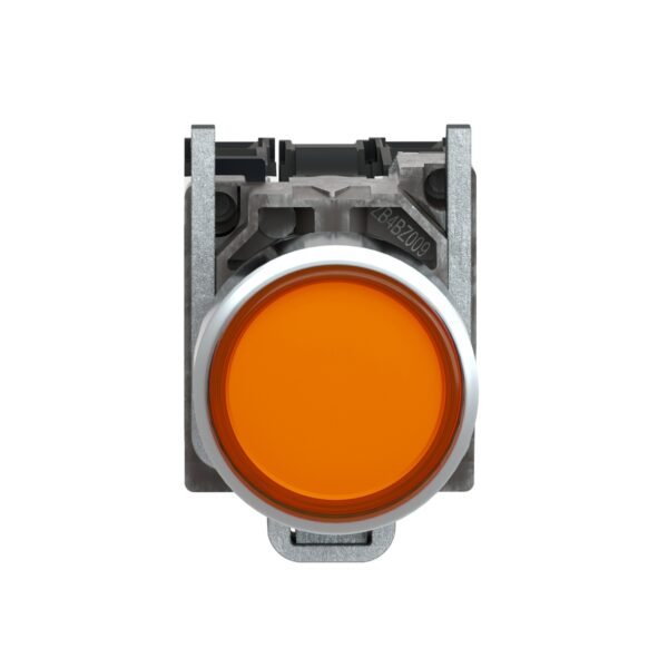 ⁦شنايدر XB4BW35G5 هارموني | زر ضغط برتقالي متدفق كامل Ø22 إرجاع زنبركي 1NO+1NC 110...120V⁩ - الصورة ⁦2⁩