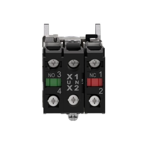 ⁦شنايدر XB4BW36G5 هارموني | زر ضغط كامل للإضاءة باللون الأزرق Ø22 إرجاع زنبركي 1NO+1NC 110...120V⁩ - الصورة ⁦5⁩