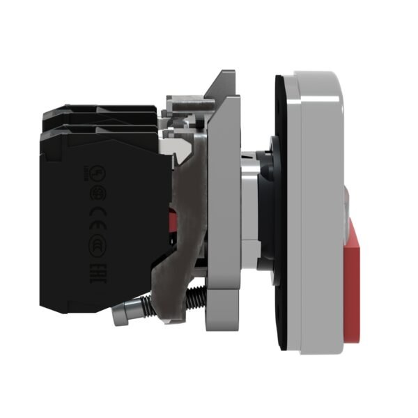 ⁦شنايدر XB4BW73731B5 هارموني | زر ضغط مضيء برأسين، معدني، Ø22، 1 تدفق أخضر I + 1 ضوء تجريبي + 1 إسقاط أحمر O، 1 NO + 1 NC⁩ - الصورة ⁦3⁩