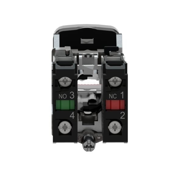 ⁦شنايدر XB4BW73731B5 هارموني | زر ضغط مضيء برأسين، معدني، Ø22، 1 تدفق أخضر I + 1 ضوء تجريبي + 1 إسقاط أحمر O، 1 NO + 1 NC⁩ - الصورة ⁦4⁩