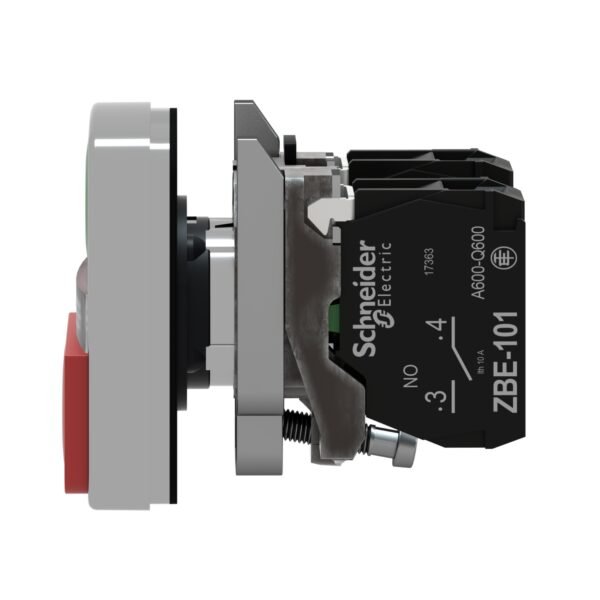 ⁦شنايدر XB4BW73731B5 هارموني | زر ضغط مضيء برأسين، معدني، Ø22، 1 تدفق أخضر I + 1 ضوء تجريبي + 1 إسقاط أحمر O، 1 NO + 1 NC⁩ - الصورة ⁦5⁩