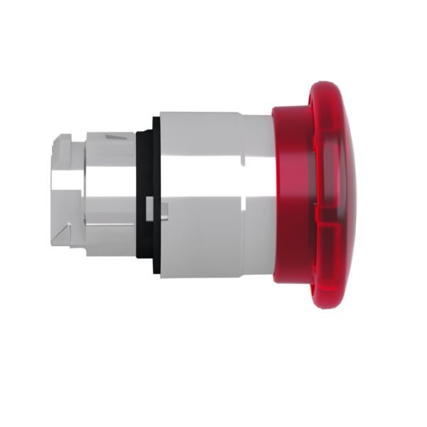 ⁦شنايدر ZB4BW643 هارموني | رأس زر ضغط على شكل فطر مضيء، Ø40، معدني، أحمر، Ø22، قفل دفع، LED متكامل⁩ - الصورة ⁦2⁩