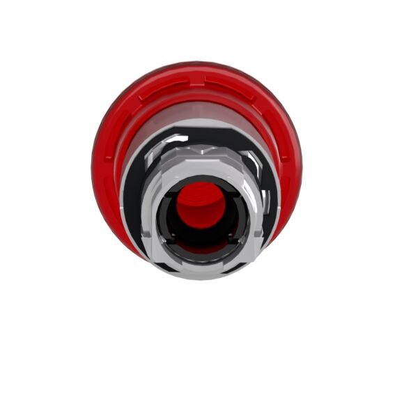 ⁦شنايدر ZB4BW643 هارموني | رأس زر ضغط على شكل فطر مضيء، Ø40، معدني، أحمر، Ø22، قفل دفع، LED متكامل⁩ - الصورة ⁦6⁩