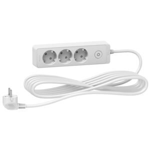 Schneider ST9435W | Trailing lead, Unica extend, 3 Schuko, 5m cable, white