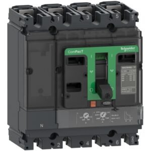 شنايدر C10B6TM040 | قاطع الدائرة كومباكت NSX100B، 25 كيلو أمبير عند 415 فولت تيار متردد، وحدة رحلة TMD 40 أمبير، 4 أقطاب ثلاثية الأبعاد