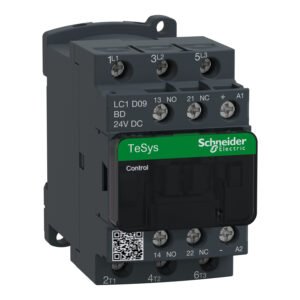 شنايدر LC1D09BD | موصل TeSys D - 3P (3 NO) - تيار متردد - 3 - <= 440 فولت 9 أمبير - ملف تيار مستمر 24 فولت