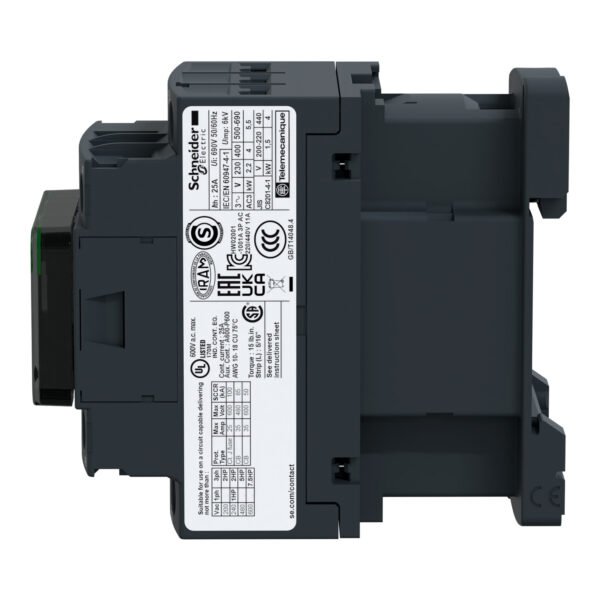 ⁦شنايدر LC1D09BD | موصل TeSys D - 3P (3 NO) - تيار متردد - 3 - <= 440 فولت 9 أمبير - ملف تيار مستمر 24 فولت⁩ - الصورة ⁦3⁩