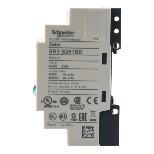 ⁦شنايدر SR3B261BD | مرحل ذكي معياري Zelio Logic - 26 إدخال/إخراج - 24 فولت تيار مستمر - ساعة - شاشة عرض⁩ - الصورة ⁦3⁩