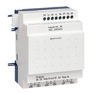 شنايدر SR3XT141FU | وحدة تمديد الإدخال/الإخراج المنفصلة - 14 IO - 100..240 فولت تيار متردد - لـ Zelio Logic