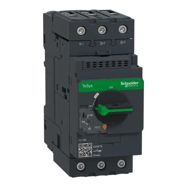 Schneider GV3P18 | Motor circuit breaker, TeSys GV3, 3P, 12-18 A, thermal magnetic, EverLink terminals